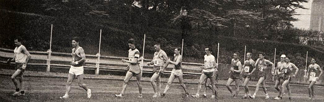 Cherbourg 15 mai 1966 50km Louis Lebaquer, Jacques Arnoux, Albert Jamier, Jean Castel, Henri Delerue, Gabriel Russaouen, Albert Renoux w:1045, h:329