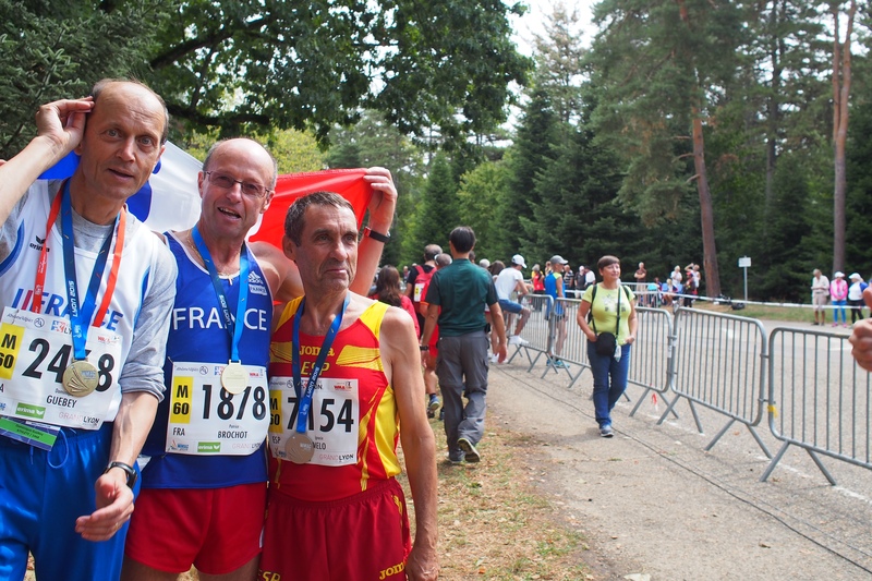WMAC Lyon 2015, 9 août, 10km M60, les médaillés