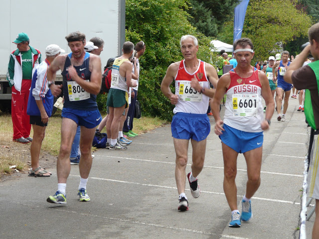 WMAC Lyon 2015, 9 août, 10km M50+55+M60, Dave Talcott, Rashit Muktasarov, Mikhail Kiselev