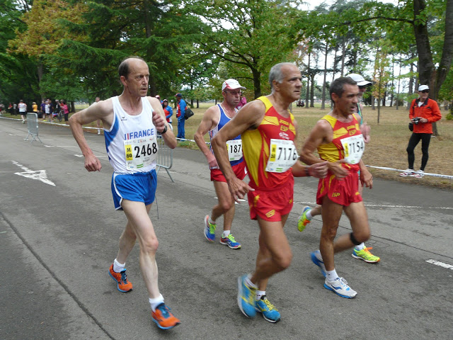 WMAC Lyon 2015, 9 août, 10km M50+55+M60, Dominique Guebey, Patrice Brochot, Jose Muñoz Belminte, Ignacio Melo