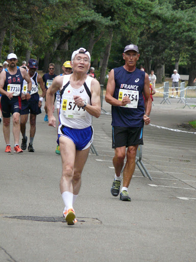 WMAC Lyon 2015, 9 août, 10km M50-60, Michael Blanchard, Sinichiro Tsujitani, Loïc Lemogne