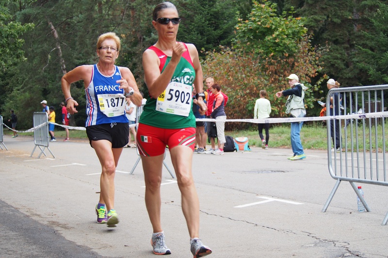 WMAC Lyon 2015, 10 août, 10km W50-64, Edith Brochot, Maria Engracia Calleros Ramos