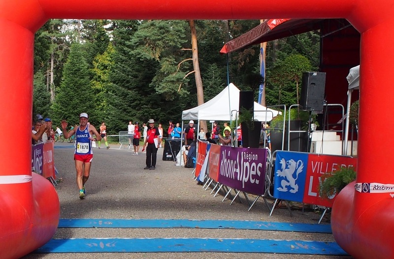 WMAC Lyon 2015, 14 août, 20km M55+60, arrivée de Patrice Brochot