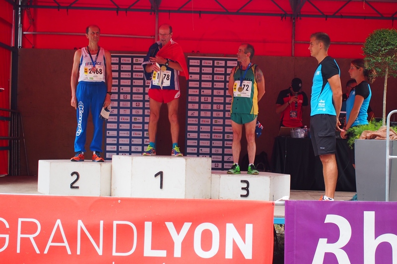 WMAC Lyon 2015, 14 août, 20km M55+60, podium M60