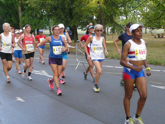 WMAC Lyon 2015, 14 août, 20km W, Maria Rita Echle, Silke Glombitza, Emma Arostica, Corinne Berthon, Giuseppina Comba, Maureen Noel