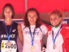 WMAC Lyon 2015, 14 août. Podium W40, Christèle Jouan, Caroline Guillard, Alexandra Lamas - l:100, h:75