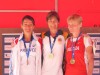 WMAC Lyon 2015, 14 août, podium W50, Annick Le Mouroux, Lesley Van Buuren, Irina Kokorina - l:100, h:75, 4168, JPEG