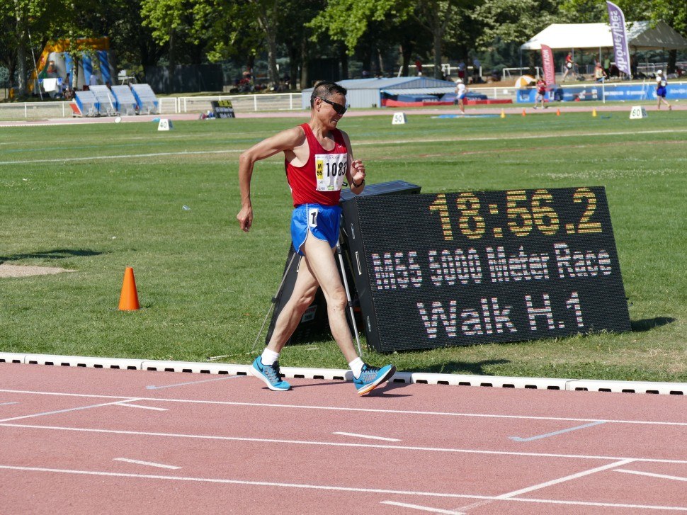 WMAC Lyon 2015, 6 août, 5000m M55b, Yuan Li (1083) #661