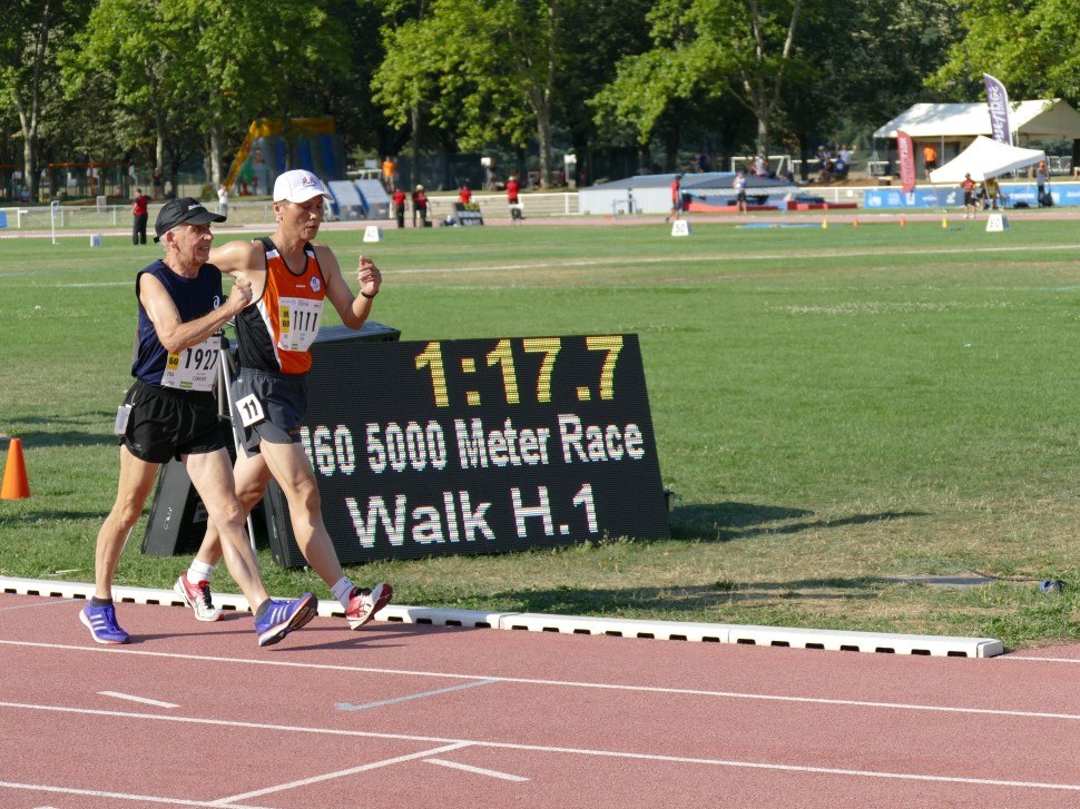 WMAC Lyon 2015, 6 août, 5000m M60b, Jean-Claude Carrier (1927), Ming-Chao Yeh (1111) #10107