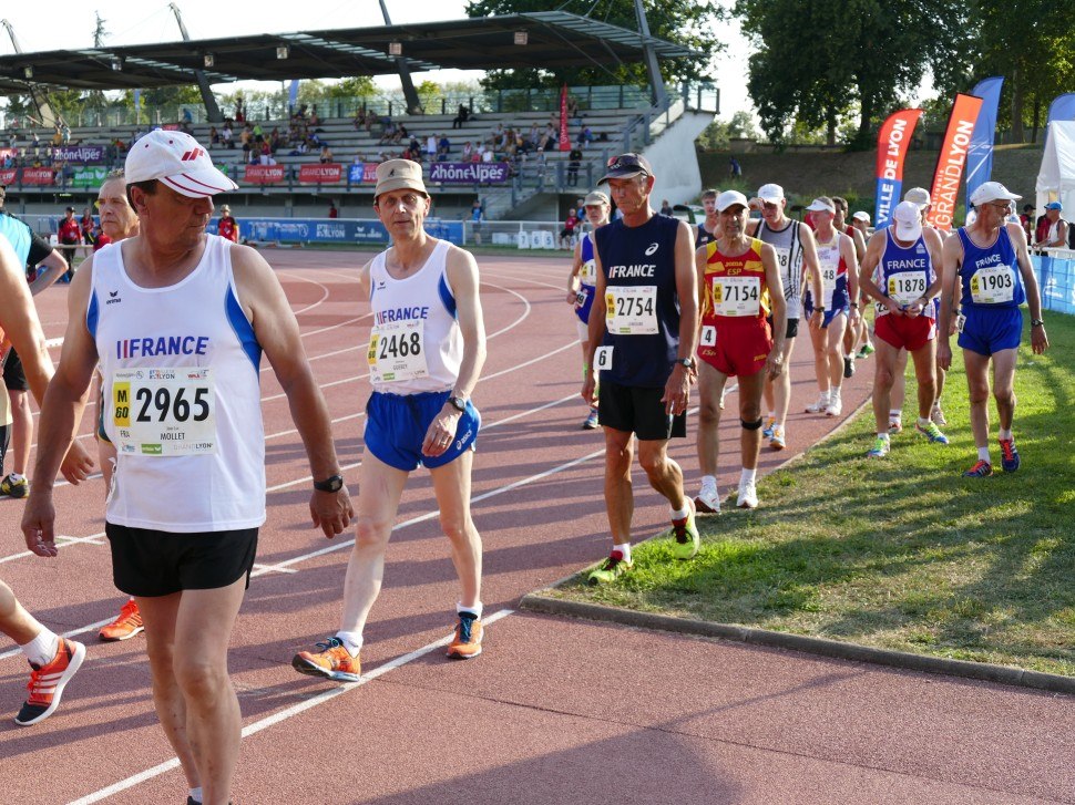WMAC Lyon 2015, 6 août, 5000m M60, Jean-Luc Mollet (2965), Dominique Guebey (2468), Loïc Lemogne (2754) #10234