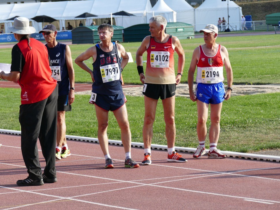 WMAC Lyon 2015, 6 août, 5000m M60, Vince Peters (7997), Udo Schaeffer (4102), Christian !ducrot #10242