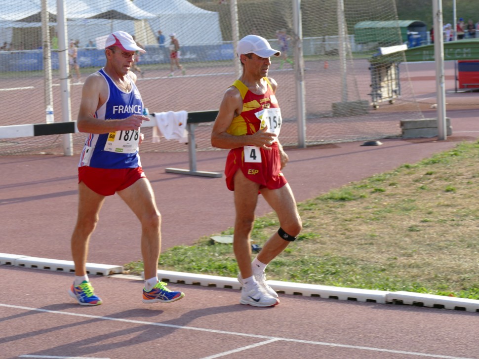 WMAC Lyon 2015, 6 août, 5000m M60, Patrice Brochot (1878), Ignacio Melo (1154) #10362