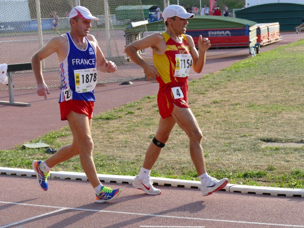 WMAC Lyon 2015, 6 août, 5000m M60, Patrice Brochot (1878), Ignacio Melo (1154) #10365