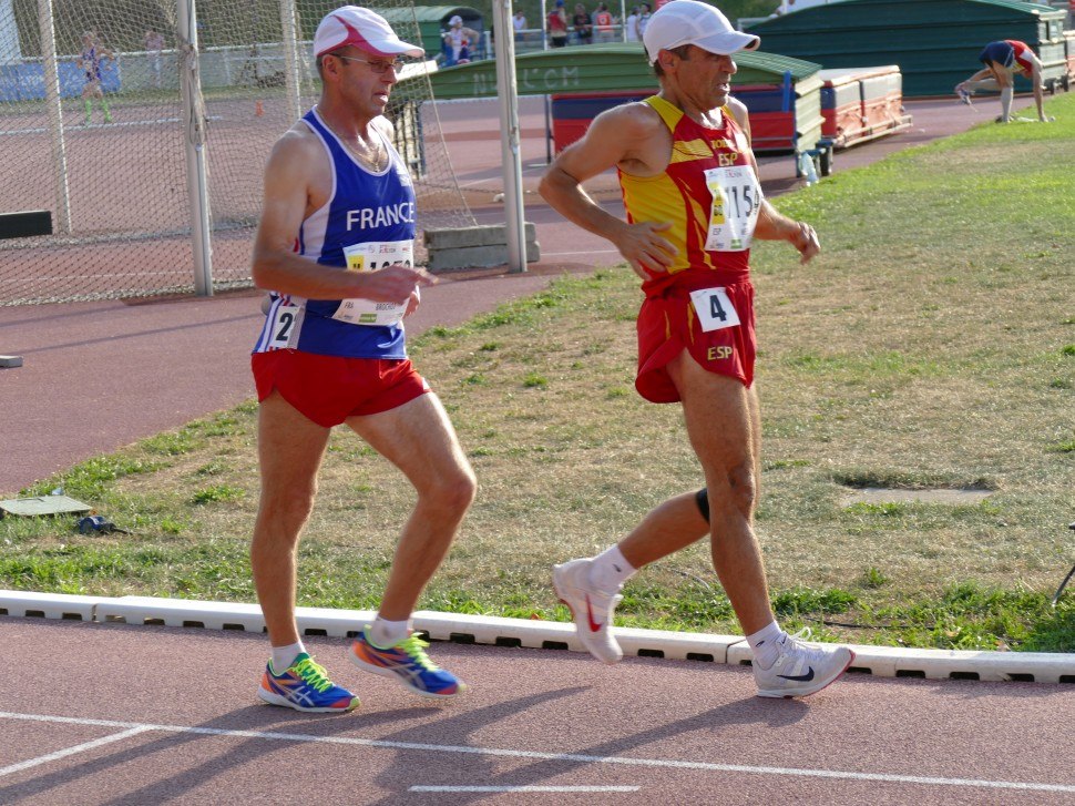 WMAC Lyon 2015, 6 août, 5000m M60, Patrice Brochot (1878), Ignacio Melo (1154)  #10366