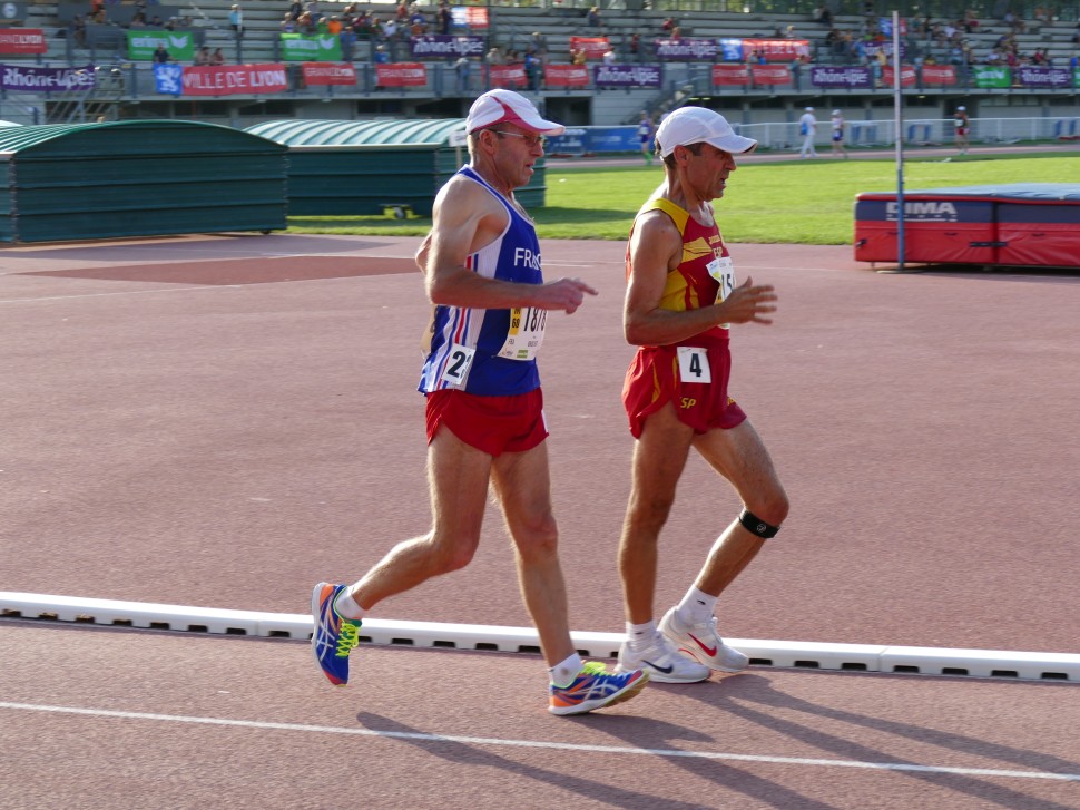 WMAC Lyon 2015, 6 août, 5000m M60, Patrice Brochot (1878), Ignacio Melo (1154) #10408