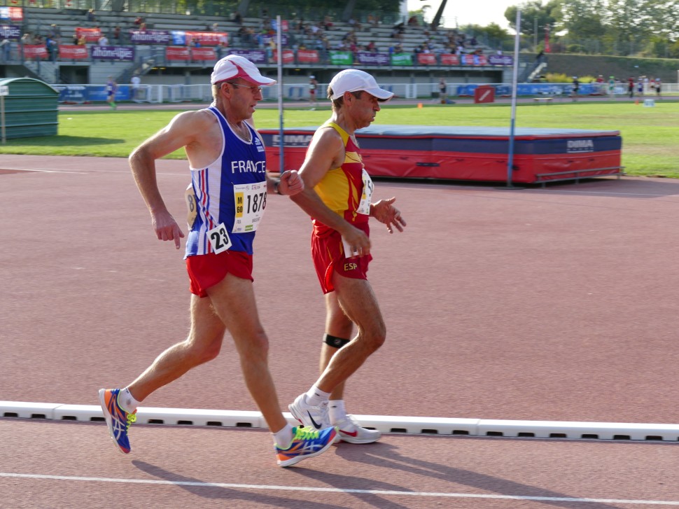 WMAC Lyon 2015, 6 août, 5000m M60, Patrice Brochot (1878), Ignacio Melo (1154) #10410