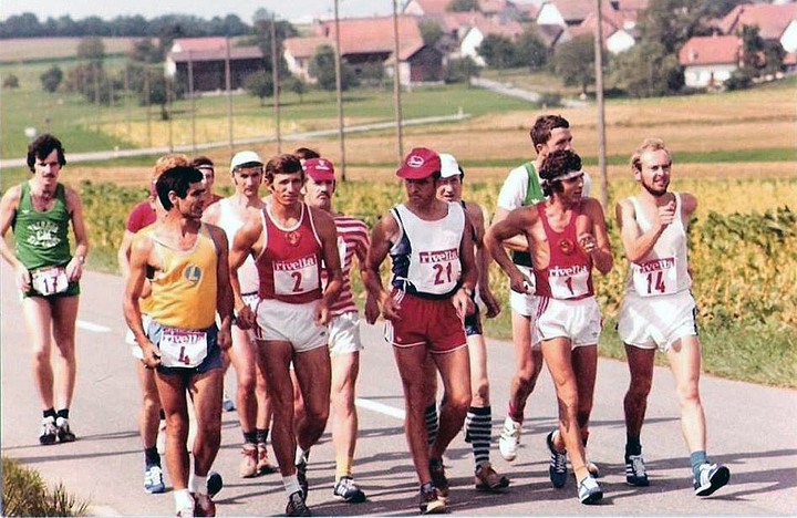 Marche athlétique,tour de Romandie, Daniel Brot, Bruno Secchi, Otto Bartsch, André Pierre, Veniamin Soldatenko, Gehrard Dorner, Robert Schhläppi, Siegfried Richter l:720, h:468