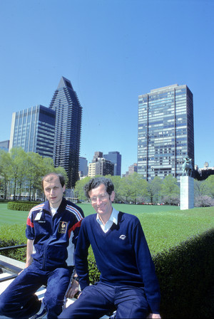 Colin Young racewalker and Dominique Guebey