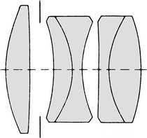 Schéma formule optique Elmarit 90 2.8 l:210, h:197