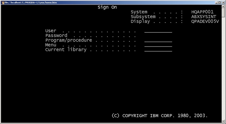 Capture ecran (screenshot) Telnet / Lynx l:720, h:395