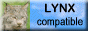 Lynx's face, with 'Lynx compatible' on blue background l:88, h:31